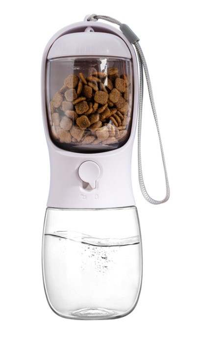 Drikkeflaske med plads til godbidder til lange ture