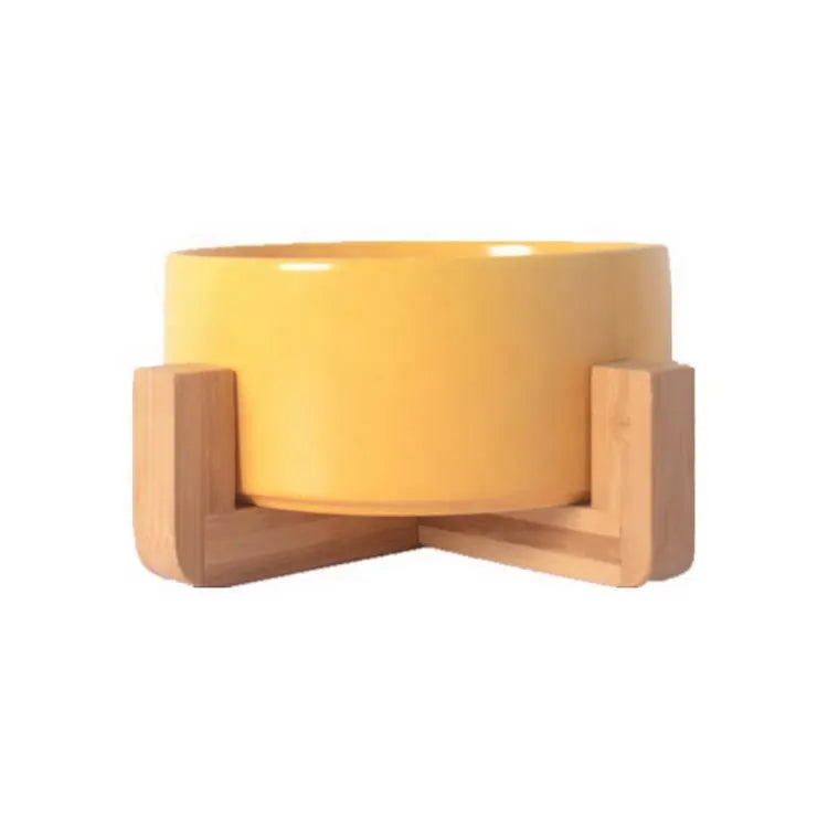 Keramik skål med træholder